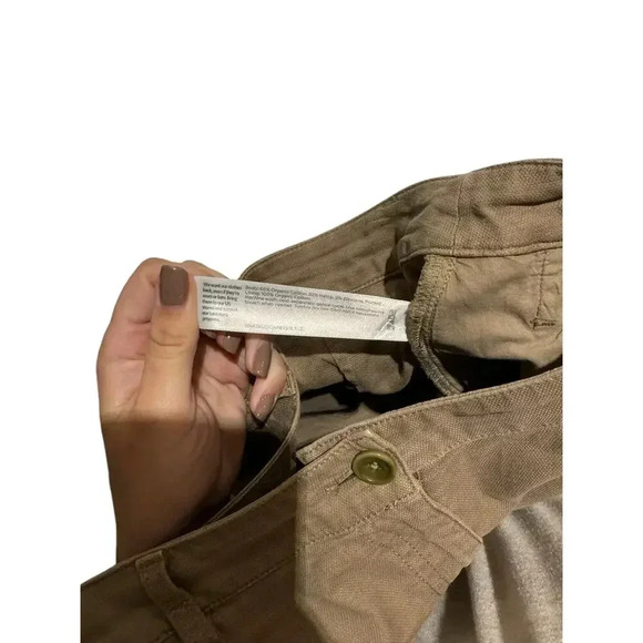 Eileen Fisher Khaki Cotton Hemp Stretch Tapered Relaxed Boho Pant Size 6 - Picture 8 of 9